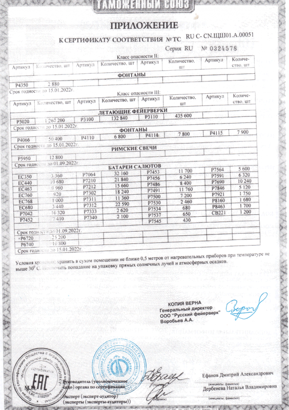 Сертификат соответствия № 0324578  - Ядрин | yadrin.salutsklad.ru 